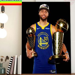 The 21-22 NBA Champions Golden State Warriors Stephen Curry MVP Champions Home Decor Poster Canvas