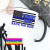 Trump Mug Trump 2024 Back The Blue American Flag Thin Blue Line Police Ceramic Coffee Mug Tea Cup