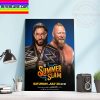 Undisputed WWE Universal Title In A Last Man Standing Match At Summer Slam  Mandy Rose and Brock Lesnar Home Decor Poster Canvas