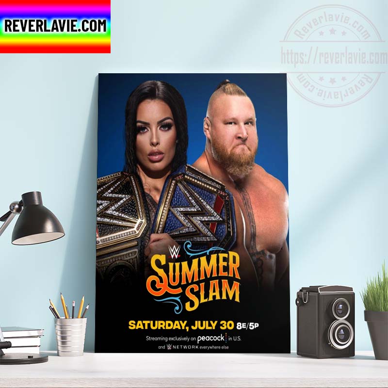Undisputed WWE Universal Title In A Last Man Standing Match At Summer Slam Mandy Rose and Brock Lesnar Home Decor Poster Canvas Undisputed WWE Universal Title In A Last Man Standing Match At Summer Slam Mandy Rose and Brock Lesnar Home Decor Poster Canvas