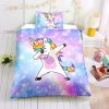 Unicorn You Are Magical In Floral And Moon Background Bedroom Set