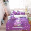 Unicorn Sleeping In Heart And Pink Background Bedding Set Queen