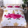 Unicorn With Rainbow Hair Bedding Set Twin