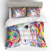 Hello Kitty In Colorful Stickers Background Bedding Set Full