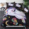 Unicorn Magical In Heart And Pink Background Bedding Set Queen