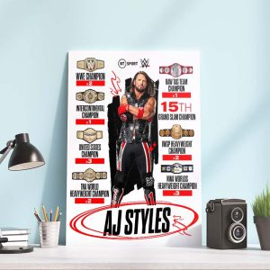 WWE Allen Neal Jones AJ Styles All Title Colections Home Decor Poster Canvas
