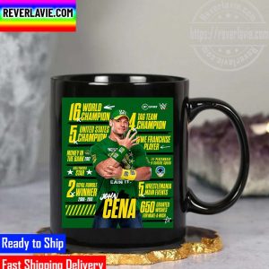 WWE John Cena All Titles The GOAT Is Spelt Cena Month Style Coffee Mug