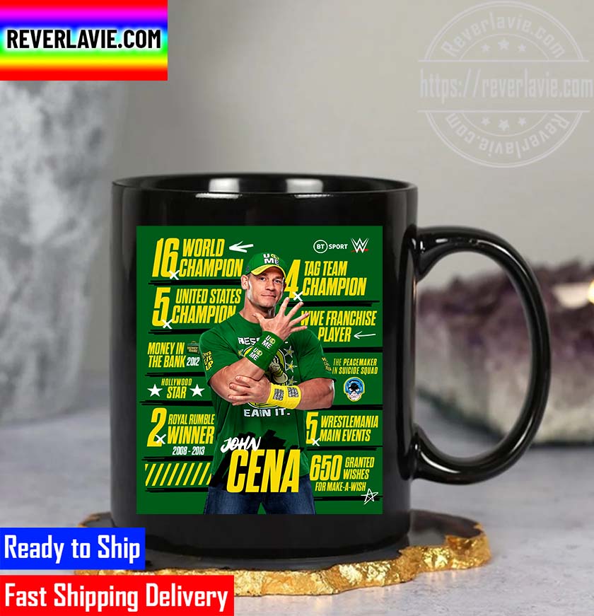 WWE John Cena All Titles The GOAT Is Spelt Cena Month Style Coffee Mug WWE John Cena All Titles The GOAT Is Spelt Cena Month Style Coffee Mug