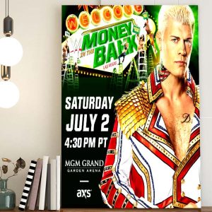 WWE MITB Money in the Bank Comes to Las Vegas With Cody Rhodes Home Decor Poster Canvas