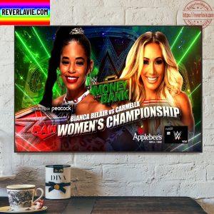 WWE Raw MITB Money In The Bank Bianca Belair vs Carmella Women Championship Home Decor Poster Canvas