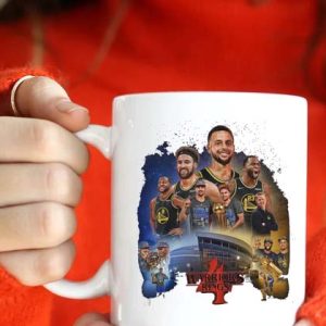 Warriors 4 Rings NBA Champions Stranger Things Style Mug