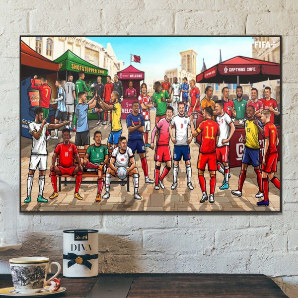 World Cup Qatar 2022 All Players Art Poster Canvas