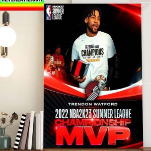 2022 NBA 2K23 Summer League Championship Game MVP Trendon Watford Home Decor Poster Canvas