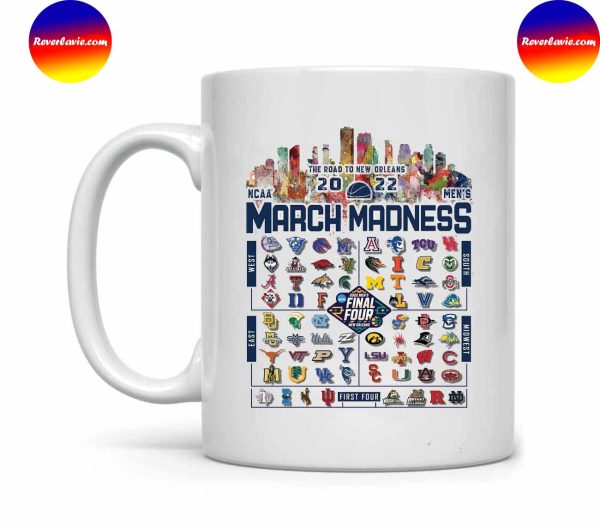 2022 NCAA Mens March Madness 64 Teams Road to New Orleans Mug