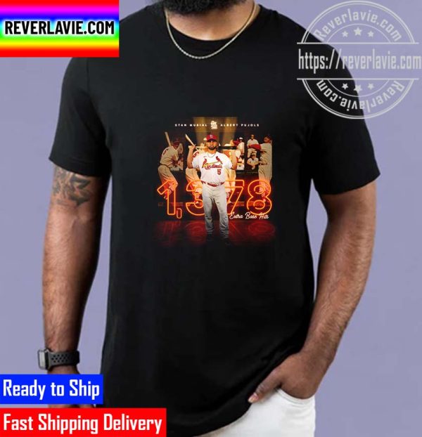 Albert Pujols Stan Musial For 3rd All Time In MLB History With 1378 Extra Base Hits Unisex T-Shirt