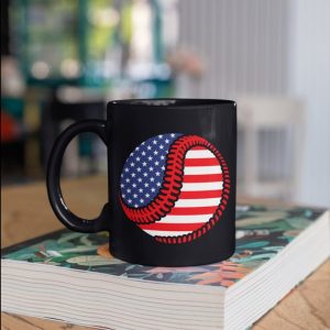 America Flag Baseball Ball Pattern Mug