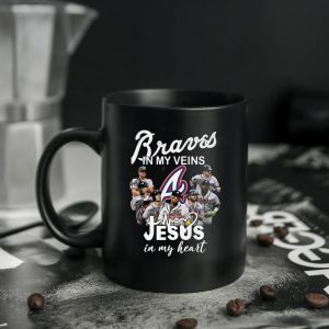 Atlanta Braves In My Veins Jesus In My Heart Signatures Mug