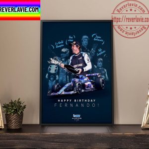BWT Alpine F1 Team Happy Birthday Fernando Alonso Home Decor Poster Canvas