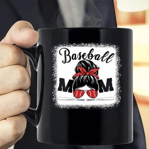 Baseball Mom Messy Bun Mothers Day Mug