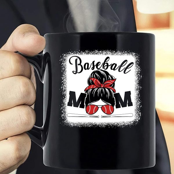 Baseball Mom Messy Bun Mothers Day Mug