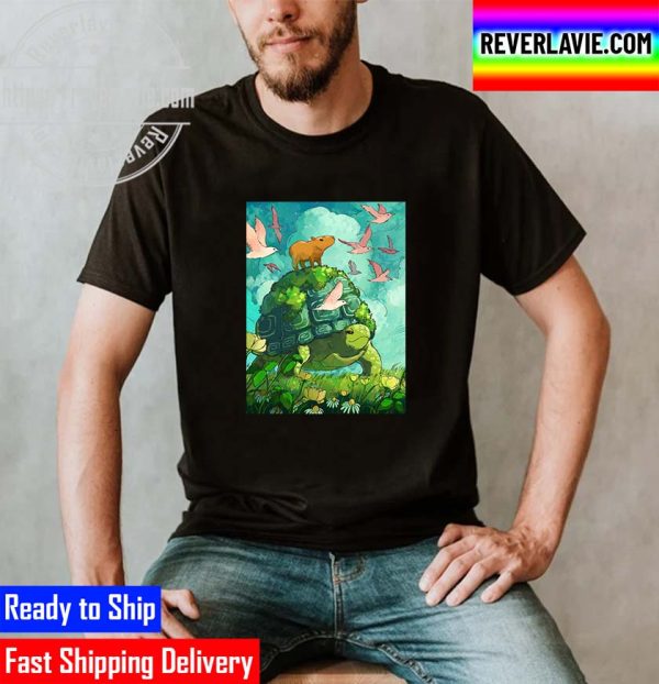 Capybara On A Tortoise Fan Art Unisex T-Shirt