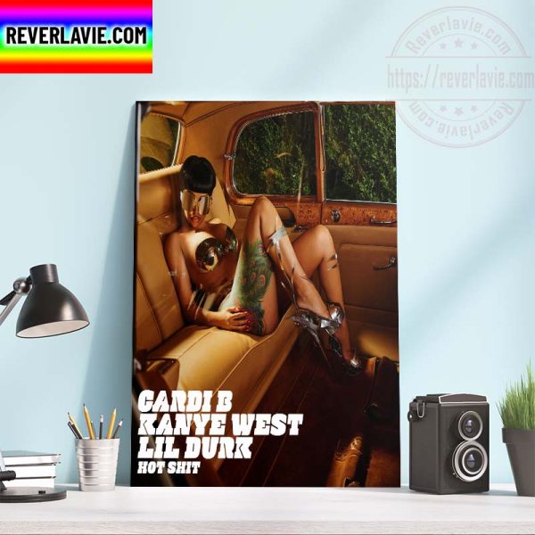 Cardi B The Cover Album Hot Shit featuring Lil Durk & Kanye West Home Decor Poster Canvas