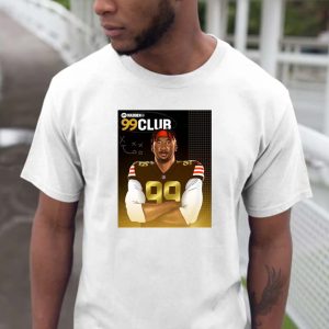 Congratulation Myles Garrett in The Madden NFL 99 Club T-shirt