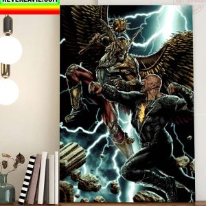 DC Comics Official Covers Black Adam Fight Hawkman Home Decor Poster Canvas