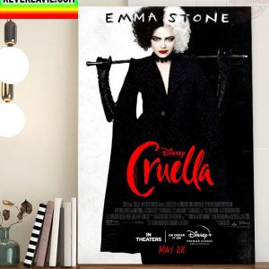 Disney Cruella Emma Stone Official Poster Home Decor Poster Canvas