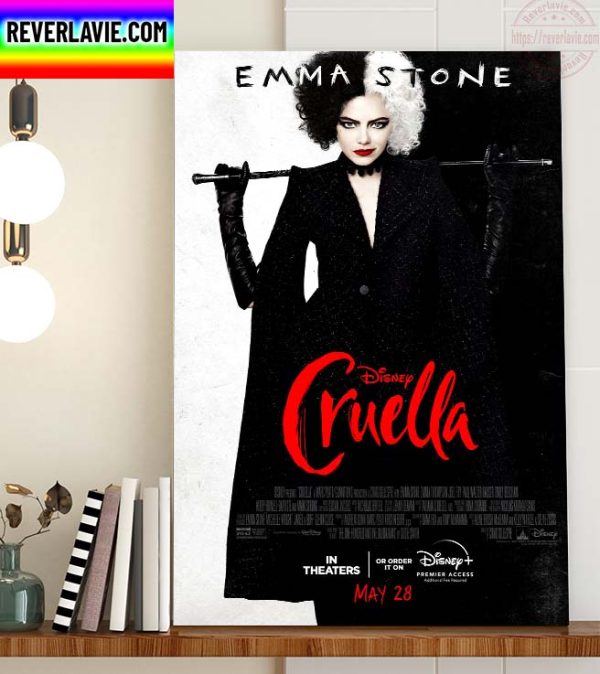 Disney Cruella Emma Stone Official Poster Home Decor Poster Canvas