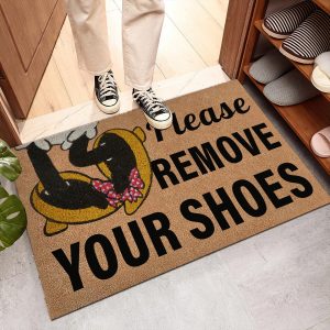 Disney Minnie Mouse Shoes Please Remove Your Shoes Doormat
