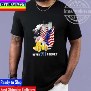Dopey 7 Dwarfs US Flag Never Forget 911 Disney Graphic Cartoon Unisex T-Shirt