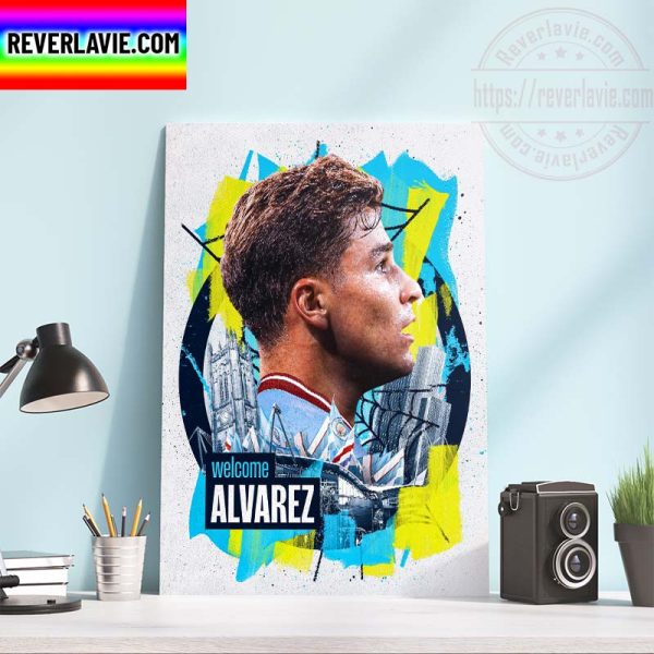 EPL Manchester City Signed Julian Alvarez Home Decor Poster Canvas