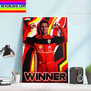 F1 British GP Scuderia Ferrari A First Race Win For Carlos Sainz Home Decor Poster Canvas