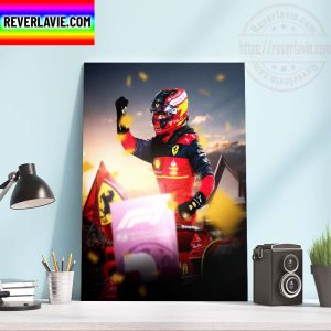 F1 Scuderia Ferrari A First Race Win For Carlos Sainz Home Decor Poster Canvas