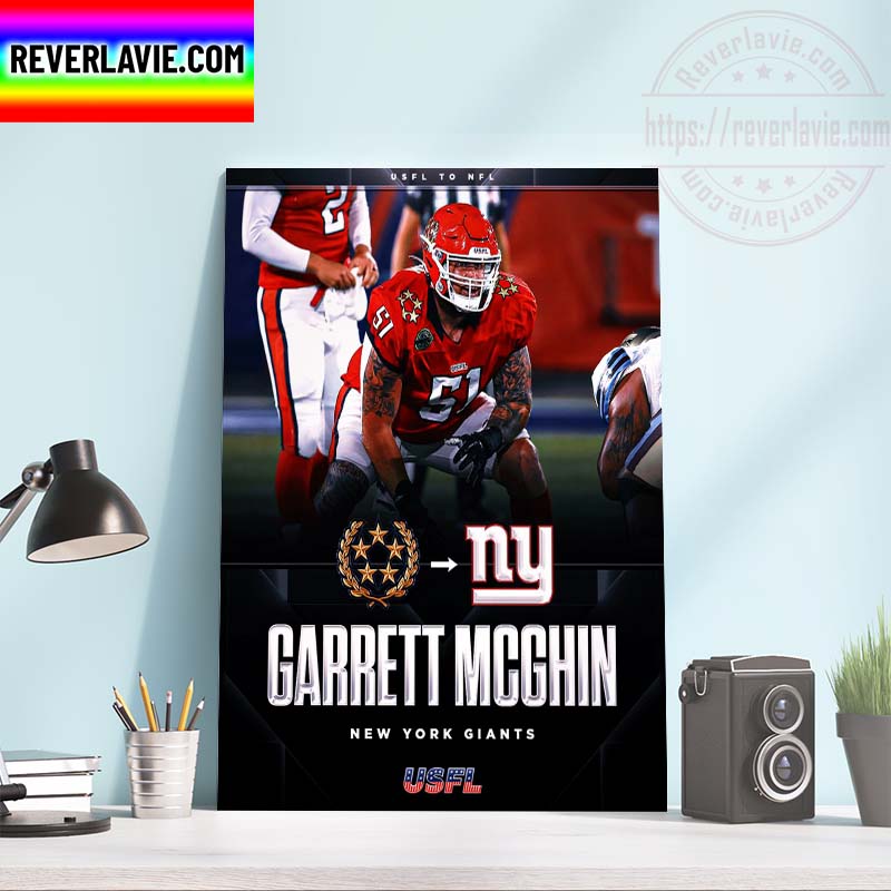 Former New Jersey Generals OT Garrett McGhin Signed New York Giants Home Decor Poster Canvas Former New Jersey Generals OT Garrett McGhin Signed New York Giants Home Decor Poster Canvas