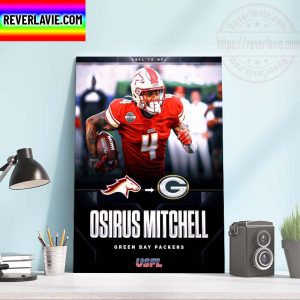 Former USFL Champion WR Osirus Mitchell Signing Green Bay Packers Home Decor Poster Canvas