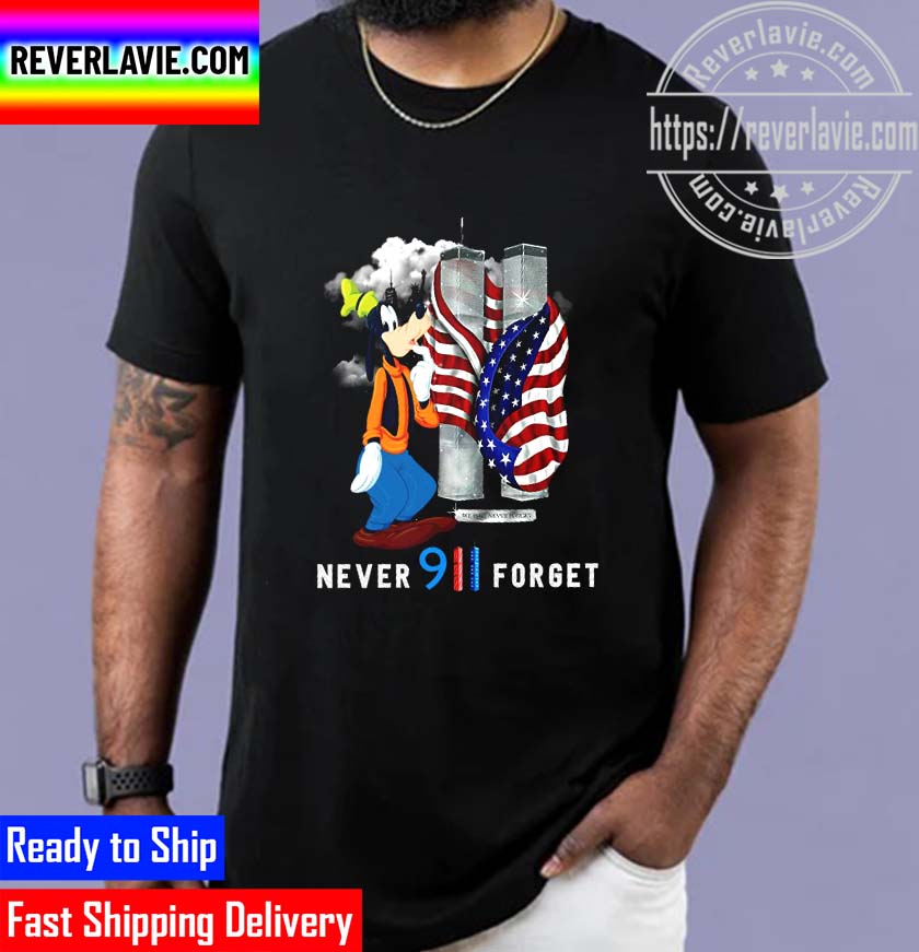 Goofy US Flag Never Forget 911 Disney Graphic Cartoon Unisex T-Shirt Goofy US Flag Never Forget 911 Disney Graphic Cartoon Unisex T-Shirt