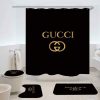 Gucci White Logo In Orange Monogram Background Bathroom Set