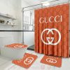 Gucci Black Logo With Vintage Web In Beige Monogram Blackground Bathroom Set