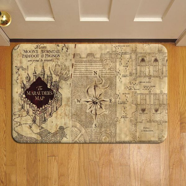 Harry Potter Marauders Map Hogwarts Harry Potter Door Steps Foot Doormat Rug Mat Doormat