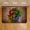 Gucci Original Logo On Black Background Doormat