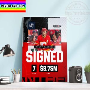 Johnny Gaudreau Signed With The Columbus Blue Jackets Home Decor Poster Canvas