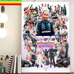 Lewis Hamilton 300 Grands Prix Home Decor Poster Canvas