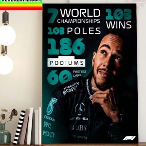 Lewis Hamilton Becomes 6th Driver 300 Races In F1 Home Decor Poster Canvas