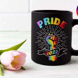 Lgbt Rainbow Flag Pride First Time and Love Proud Win Strong Hand Lgbt Mug