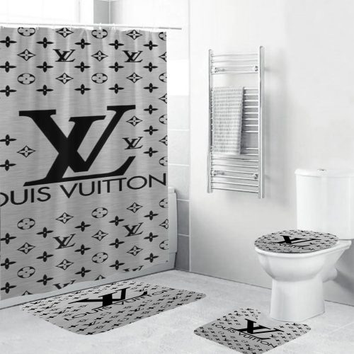 Louis Vuitton Blue Jade Monogram Bathroom Set With Shower Curtain