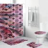 Louis Vuitton Bronze Logo In Marble Background Shower Curtain Set