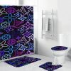 Louis Vuitton Big Mint And Pink Monogram Logo Bathroom Set With Shower Curtain