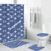 Louis Vuitton Big Orange Logo Bathroom Set With Shower Curtain